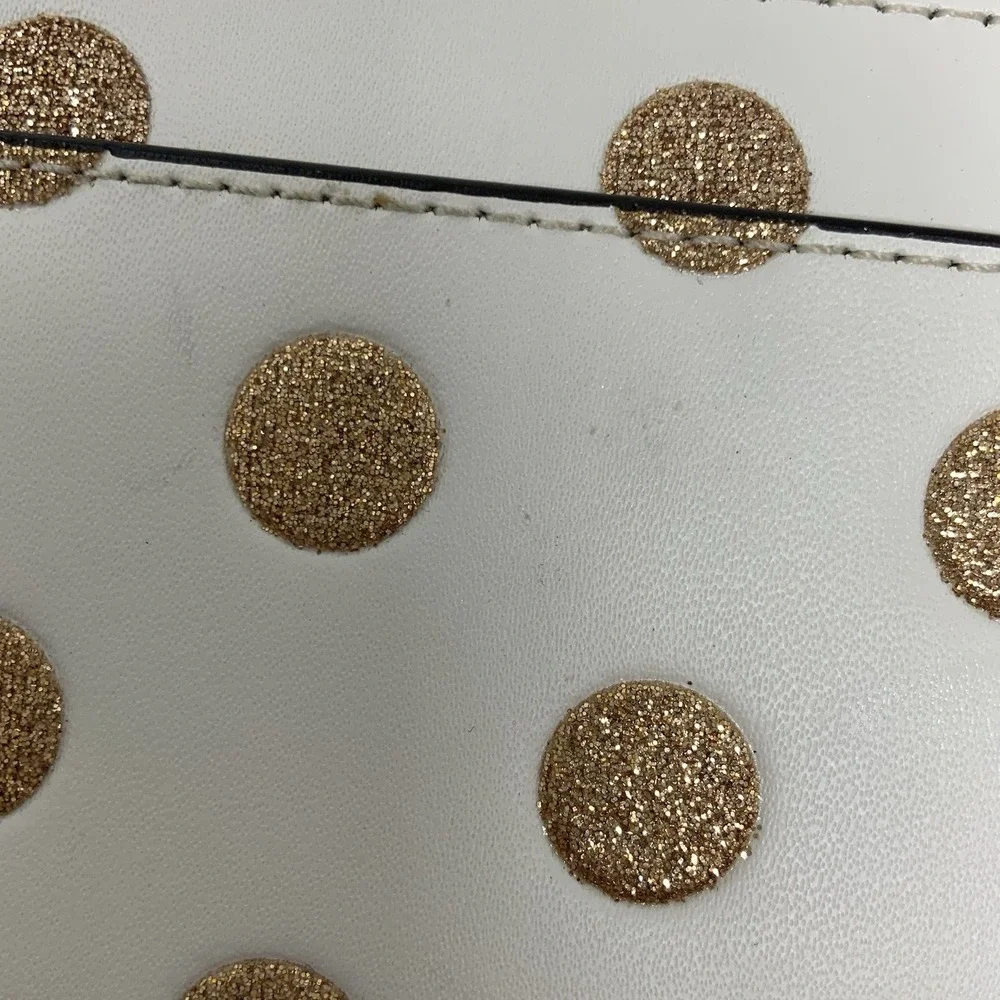 Kate Spade Zip Around Card Case Wallet Wrapping‎ Party Parchment Gold Polka Dot